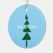 Minimalist Abstract Green Chic Christmas Tree セラミックオーナメント (左)