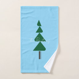 Minimalist Abstract Green Chic Christmas Tree ハンドタオル