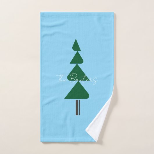 Minimalist Abstract Green Chic Christmas Tree ハンドタオル (ハンドタオル)