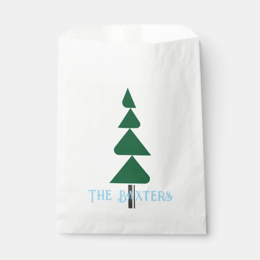 Minimalist Abstract Green Chic Christmas Tree フェイバーバッグ (正面)