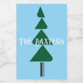Minimalist Abstract Green Chic Christmas Tree フードラベル (シングルラベル)