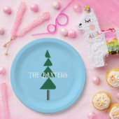 Minimalist Abstract Green Chic Christmas Tree ペーパープレート (パーティー)
