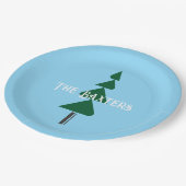 Minimalist Abstract Green Chic Christmas Tree ペーパープレート (アングル)