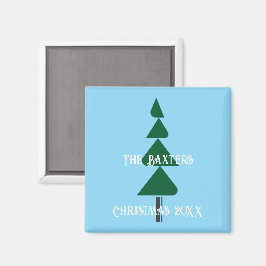 Minimalist Abstract Green Chic Christmas Tree マグネット