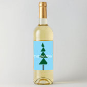 Minimalist Abstract Green Chic Christmas Tree ワインラベル