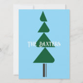 Minimalist Abstract Green Chic Christmas Tree 招待状 (正面)