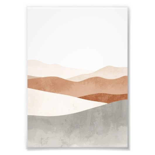 Minimalist abstract landscape wall art – Calm neut フォトプリント (正面)