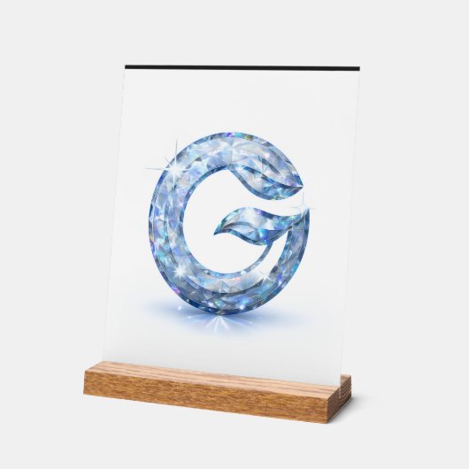 Minimalist Abstract Letter G アクリルサイン (傾斜)