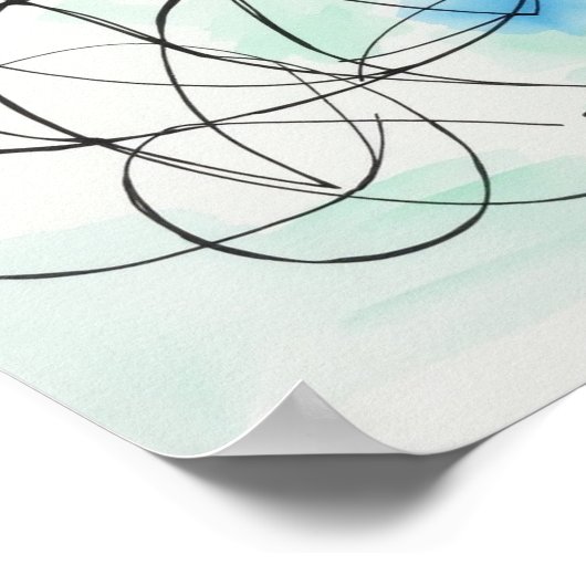 Minimalist Abstract Line Drawing Prints  ポスター (角)