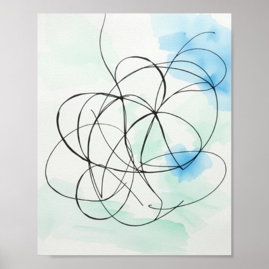 Minimalist Abstract Line Drawing Prints ポスター (正面)