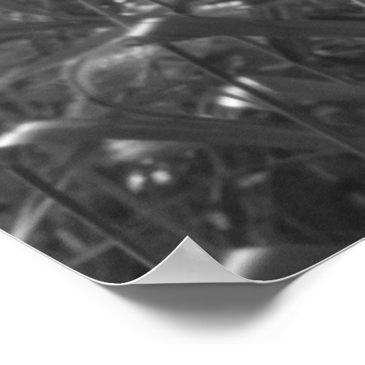 Minimalist abstract nature print black and white ポスター (角)