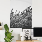 Minimalist abstract nature print black and white ポスター (ホームオフィス)