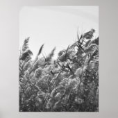 Minimalist abstract nature print black and white ポスター (正面)