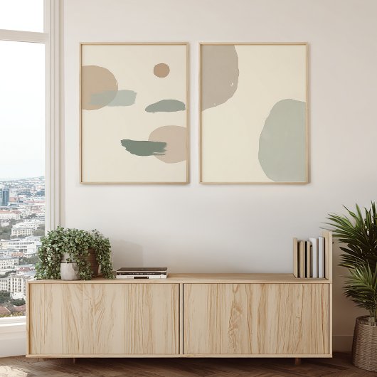 Minimalist Abstract Neutral Zen Wall Art Set
