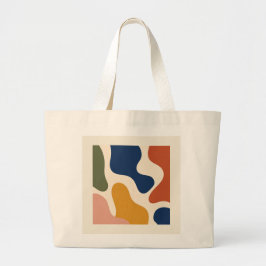 Minimalist Abstract Organic Shapes Elegant Tote Ba ラージトートバッグ