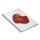 Minimalist Abstract Rose Line Art  ノートブック (右側)