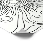 Minimalist Abstract Sun Art Poster ポスター (角)