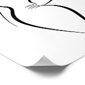 Minimalist Abstract Woman Body Line Art Silhouette ポスター (角)