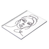 Minimalist Abstract Woman Face Line Art Notebook ノートブック (左側)