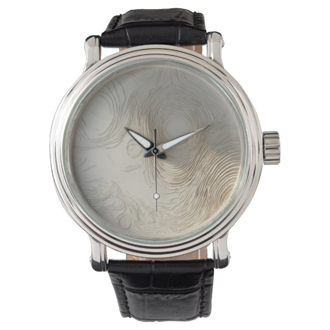 Minimalist Abstract Wooden eWatch 腕時計 (正面)