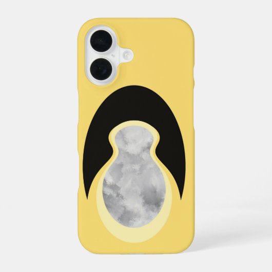 Minimalist Abstract Yellow Cloud-Seed iPhone 16ケース (裏面)