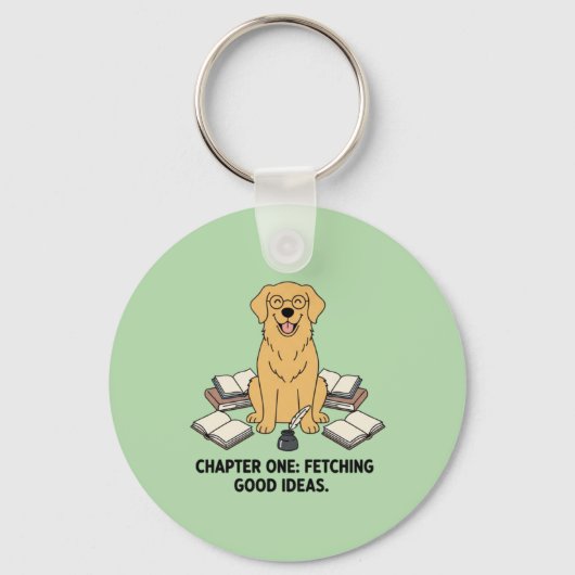 Minimalist Academic Emerald Green Dog Chapter One キーホルダー (正面)