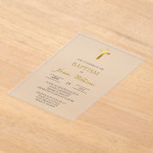 Minimalist acrylic baptism アクリル招待状 (レイダウン)