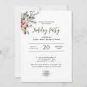 Minimalist Add Your Logo Christmas Branch Business 招待状 (正面)