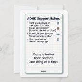 Minimalist ADHD Packing List Travel Checklist Card シーズンカード (裏面)