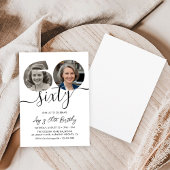 Minimalist Adult Birthday Party 60th Birthday 招待状