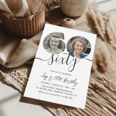 Minimalist Adult Birthday Party 60th Birthday 招待状
