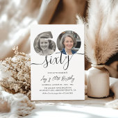 Minimalist Adult Birthday Party 60th Birthday 招待状