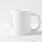 Minimalist Aesthetic Hello Spring Cat & Daisy  ジャンボコーヒーマグカップ (右)