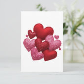 Minimalist Aesthetic Red Hearts Pattern サンキューカード (スタンド正面)