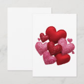 Minimalist Aesthetic Red Hearts Pattern サンキューカード (正面/裏面)