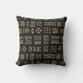 Minimalist African Mudcloth Pattern Pillow  クッション (正面)