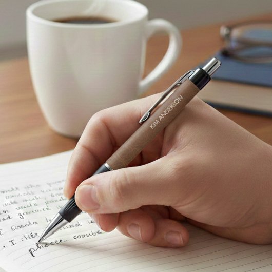 Minimalist Aged Leather Style Design Personalized ボールペン