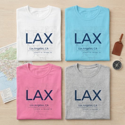 Minimalist Airport Code – Customizable LAX Tシャツ