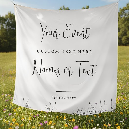 Minimalist All Events Banner, Custom Name & Text タペストリー