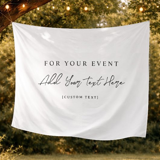 Minimalist All Events Decor Custom Text Name Flag  タペストリー