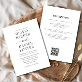Minimalist All in One QR Code Elegant Wedding 招待状