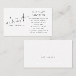 Minimalist Almost Mrs Display Shower エンクロージャーカード