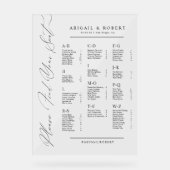 Minimalist Alphabetical Wedding Seating Chart アクリルサイン (正面)