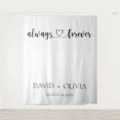 Minimalist Always & Forever Wedding Backdrop タペストリー (正面)