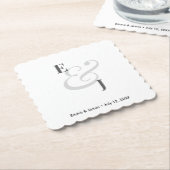 Minimalist Ampersand Wedding | Cocktail ペーパーコースター (アングル)