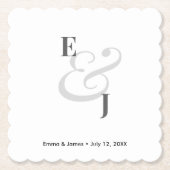 Minimalist Ampersand Wedding | Cocktail ペーパーコースター (正面)