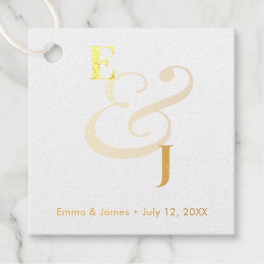 Minimalist Ampersand Wedding | Gold フェイバータグ (正面)