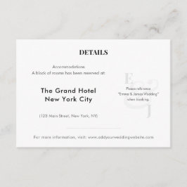 Minimalist Ampersand Wedding | Hotel | QR Code エンクロージャーカード
