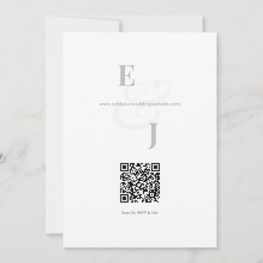 Minimalist Ampersand Wedding | Invitation QR Code 招待状 (裏面)