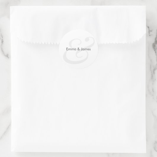 Minimalist Ampersand Wedding | Monogram Envelope ラウンドシール (バッグ)